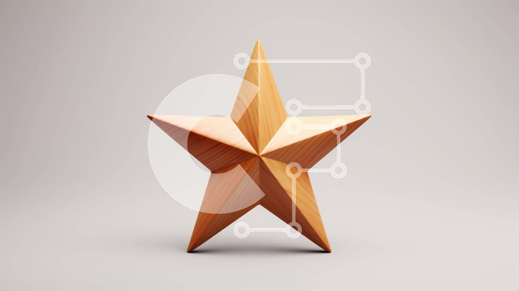 Intra Συλλεκτικό Ξύλινο Παζλ Plywood  4mm - Ξύλινο αντικείμενο σε σχήμα αστεριού σε υπόλευκο φόντο Σε Ξύλινο Κουτί - Διαστάσεις: 10x10 cm – 25 κομμάτια