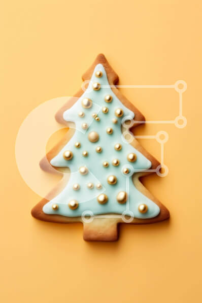 Σετ των 2 Intra Συλλεκτικό Ξύλινο Παζλ Plywood  4mm - Διακοσμημένο μπισκότο με γλάσο και χρυσά πασπαλίσματα σε πορτοκαλί φόντο Σε Ξύλινο Κουτί - Διαστάσεις: 10x10 cm – 25 κομμάτια