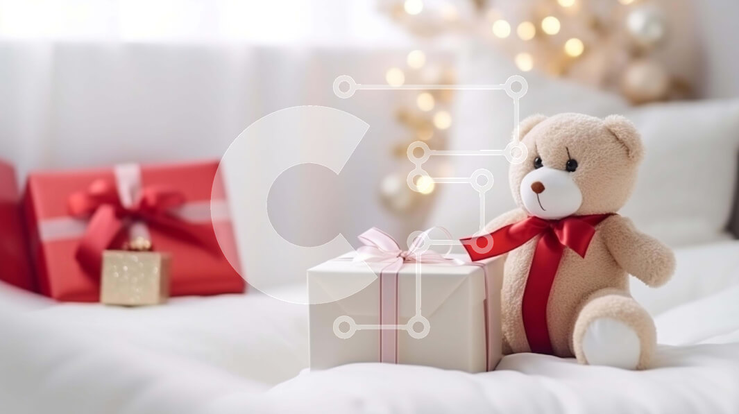 Intra Συλλεκτικό Ξύλινο Παζλ Plywood  4mm - Αρκουδάκι με κουτιά δώρων για τα Χριστούγεννα Σε Ξύλινο Κουτί - Διαστάσεις: 10x10 cm – 25 κομμάτια