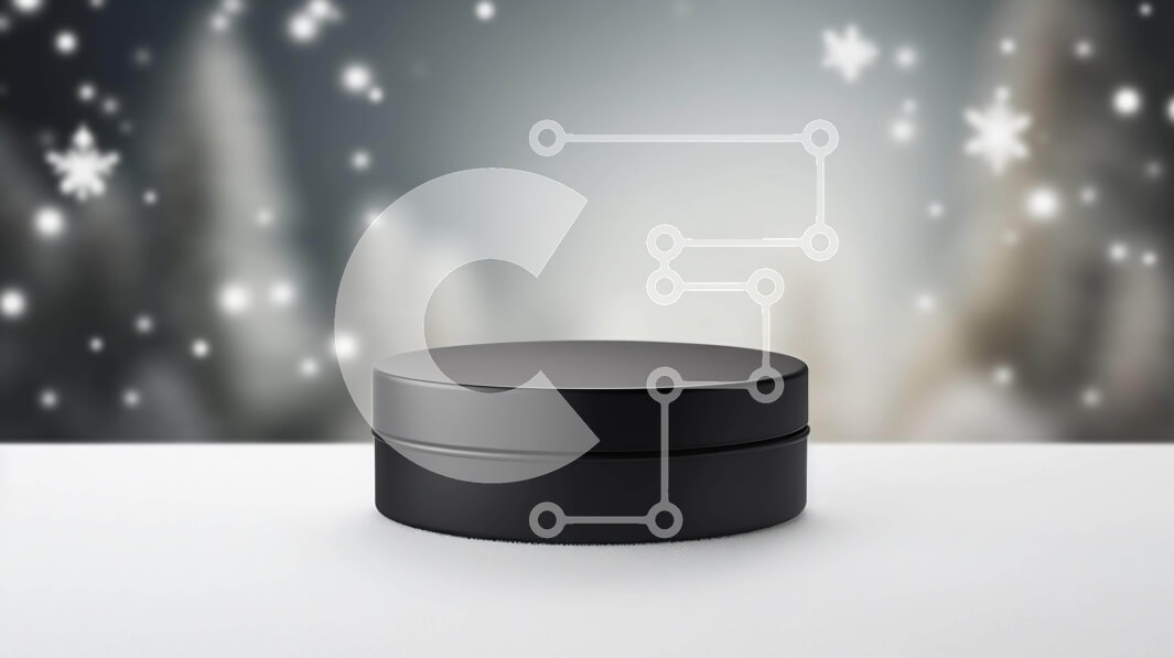 Intra Συλλεκτικό Ξύλινο Παζλ Plywood  4mm - Μαύρο δοχείο με νιφάδες χιονιού Σε Ξύλινο Κουτί - Διαστάσεις Puzzle: 10x10 cm – 25 κομμάτια