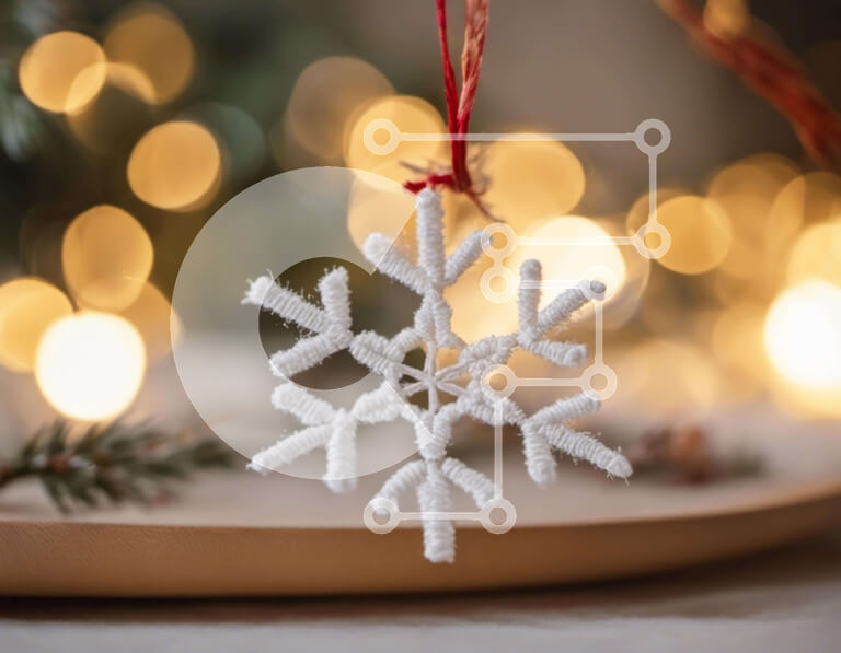 Intra Συλλεκτικό Ξύλινο Παζλ Plywood  4mm - Στολίδι με νιφάδα χιονιού για εορταστική διακόσμηση Σε Ξύλινο Κουτί - Διαστάσεις: 10x10 cm – 25 κομμάτια