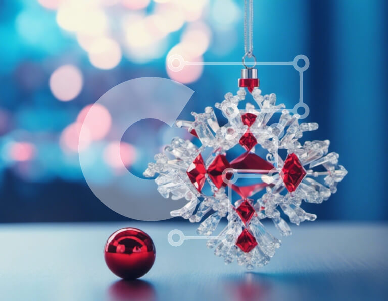 Intra Συλλεκτικό Ξύλινο Παζλ Plywood  4mm - Γυάλινο στολίδι με νιφάδα χιονιού για εορταστική διακόσμηση Σε Ξύλινο Κουτί - Διαστάσεις: 10x10 cm – 25 κομμάτια