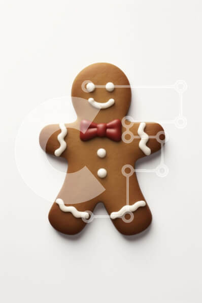 Intra Συλλεκτικό Ξύλινο Παζλ Plywood  4mm - Διακόσμηση Gingerbread Man με γλάσο και κόκκινο παπιγιόν Σε Ξύλινο Κουτί - Διαστάσεις Puzzle: 10x10 cm – 25 κομμάτια