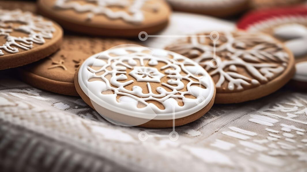 Intra Συλλεκτικό Ξύλινο Παζλ Plywood  4mm - Μπισκότα διακοσμημένα με νιφάδες χιονιού για τις γιορτές Σε Ξύλινο Κουτί - Διαστάσεις: 10x10 cm – 25 κομμάτια