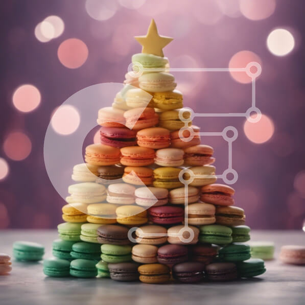 Σετ των 2 Intra Συλλεκτικό Ξύλινο Παζλ Plywood  4mm - Πολύχρωμο χριστουγεννιάτικο δέντρο αμυγδαλωτών με αστέρια Σε Ξύλινο Κουτί - Διαστάσεις: 10x10 cm – 25 κομμάτια