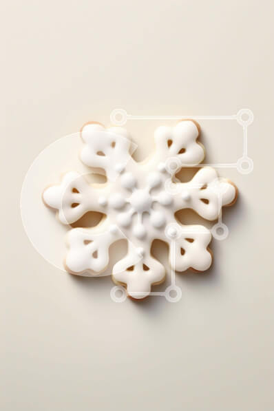 Σετ των 2 Intra Συλλεκτικό Ξύλινο Παζλ Plywood  4mm - Μπισκότο σε σχήμα νιφάδας χιονιού σε λευκή επιφάνεια Σε Ξύλινο Κουτί - Διαστάσεις: 10x10 cm – 25 κομμάτια