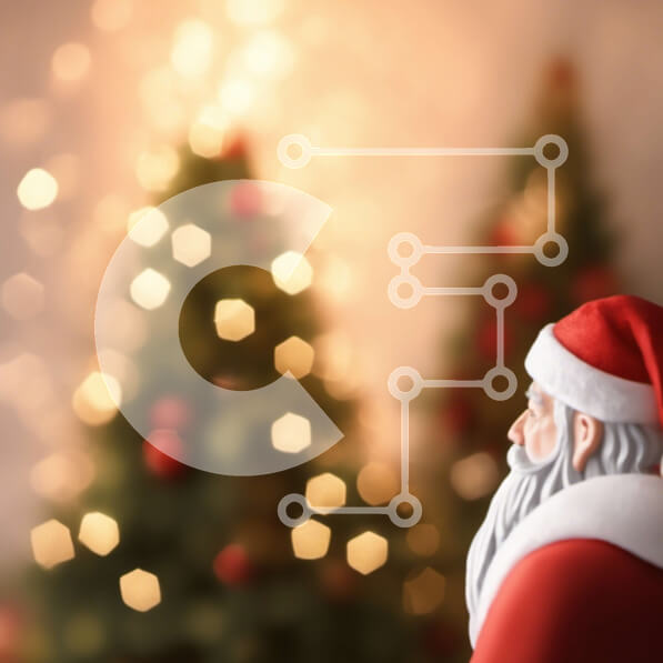 Intra Συλλεκτικό Ξύλινο Παζλ Plywood  4mm - Ειδώλιο Άγιου Βασίλη μπροστά από τα χριστουγεννιάτικα δέντρα Σε Ξύλινο Κουτί - Διαστάσεις: 10x10 cm – 25 κομμάτια