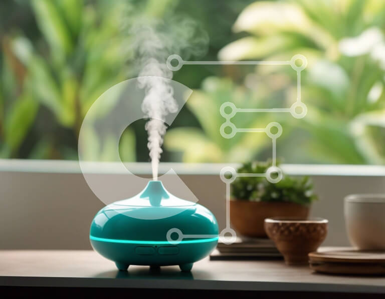 Intra Συλλεκτικό Ξύλινο Παζλ Plywood  4mm - Διαχύτης αιθέριων ελαίων τιρκουάζ σε ένα χαλαρωτικό εσωτερικό Σε Ξύλινο Κουτί - Διαστάσεις: 10x10 cm – 25 κομμάτια