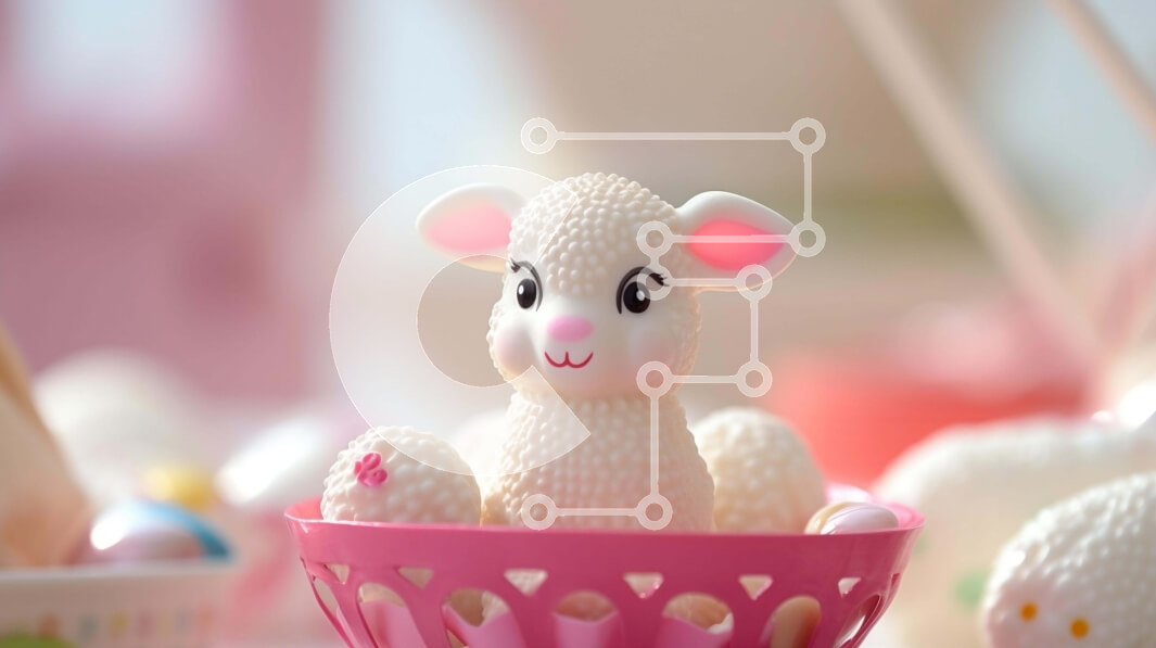 Intra Συλλεκτικό Ξύλινο Παζλ Plywood  4mm - Πασχαλινό καλάθι με ειδώλια λαγουδάκι και πρόβατα Σε Ξύλινο Κουτί - Διαστάσεις: 10x10 cm – 25 κομμάτια