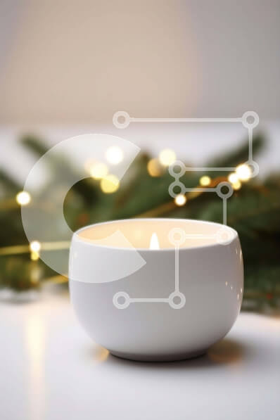 Intra Συλλεκτικό Ξύλινο Παζλ Plywood  4mm - Λευκό κερί με χριστουγεννιάτικα φώτα Σε Ξύλινο Κουτί - Διαστάσεις: 10x10 cm – 25 κομμάτια