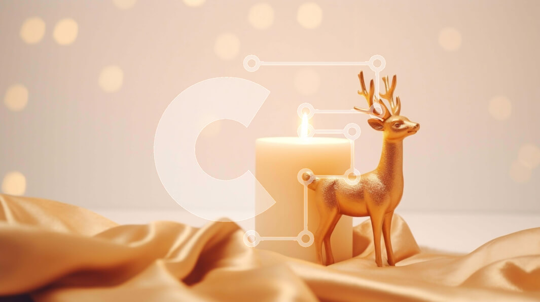 Intra Συλλεκτικό Ξύλινο Παζλ Plywood  4mm - Χρυσό ειδώλιο ελαφιού σε κομψά διακοσμημένο κερί Σε Ξύλινο Κουτί - Διαστάσεις Puzzle: 10x10 cm – 25 κομμάτια