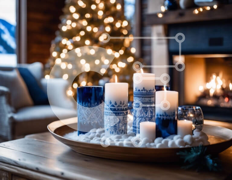 Intra Συλλεκτικό Ξύλινο Παζλ Plywood  4mm - Άνετη διαρρύθμιση κεριών διακοπών Σε Ξύλινο Κουτί - Διαστάσεις: 10x10 cm – 25 κομμάτια