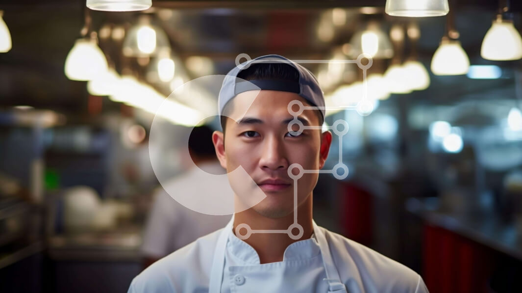 Intra Συλλεκτικό Ξύλινο Παζλ Plywood  4mm - Ασιάτης σεφ στην κουζίνα με κατσαρόλες και τηγάνια Σε Ξύλινο Κουτί - Διαστάσεις Puzzle: 10x10 cm – 25 κομμάτια