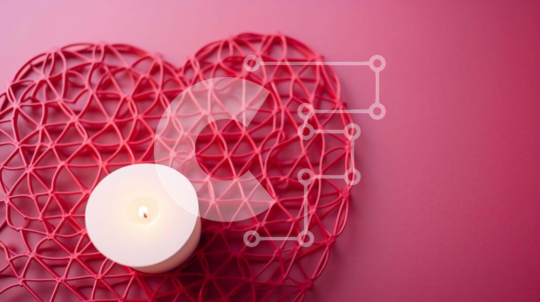 Intra Συλλεκτικό Ξύλινο Παζλ Plywood  4mm - Ρομαντικό κερί σε σχήμα καρδιάς σε ροζ φόντο Σε Ξύλινο Κουτί - Διαστάσεις: 10x10 cm – 25 κομμάτια