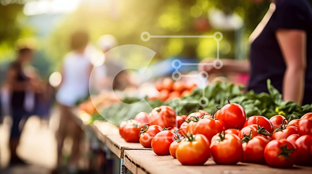 Σετ των 2 Intra Συλλεκτικό Ξύλινο Παζλ Plywood  4mm - Λαχανικά και φρούτα σε ξύλινο τραπέζι στην αγορά αγροτών Σε Ξύλινο Κουτί - Διαστάσεις: 10x10 cm – 25 κομμάτια