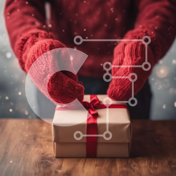 Intra Συλλεκτικό Ξύλινο Παζλ Plywood  4mm - Άτομο που κρατά κουτί δώρου χωρίς συσκευασία Σε Ξύλινο Κουτί - Διαστάσεις: 10x10 cm – 25 κομμάτια