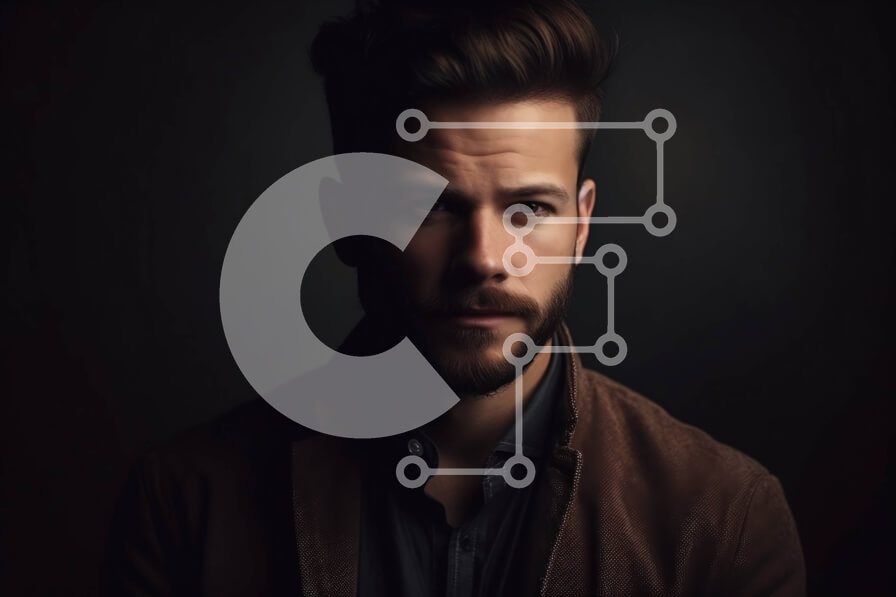 Intra Συλλεκτικό Ξύλινο Παζλ Plywood  4mm - Σοβαρός άντρας με γένια και γυαλιά Σε Ξύλινο Κουτί - Διαστάσεις Puzzle: 10x10 cm – 25 κομμάτια