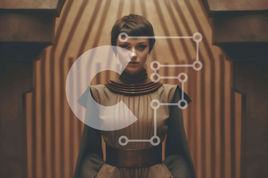 Intra Συλλεκτικό Ξύλινο Παζλ Plywood  4mm - Κομψή γυναίκα με καφέ φόρεμα σε αμυδρά φωτισμένο εσωτερικό Σε Ξύλινο Κουτί - Διαστάσεις Puzzle: 10x10 cm – 25 κομμάτια