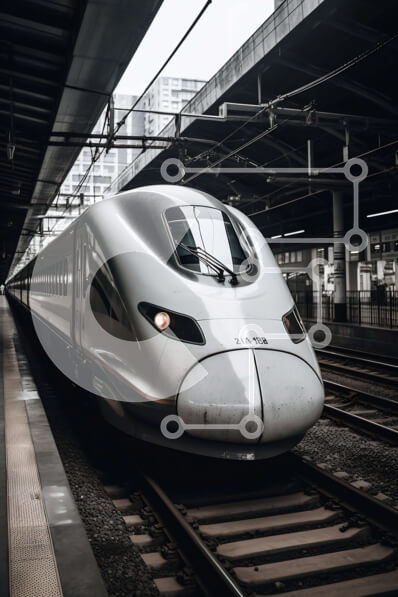 Intra Συλλεκτικό Ξύλινο Παζλ Plywood  4mm - Τρένο Silver Bullet στο σταθμό Σε Ξύλινο Κουτί - Διαστάσεις Puzzle: 10x10 cm – 25 κομμάτια