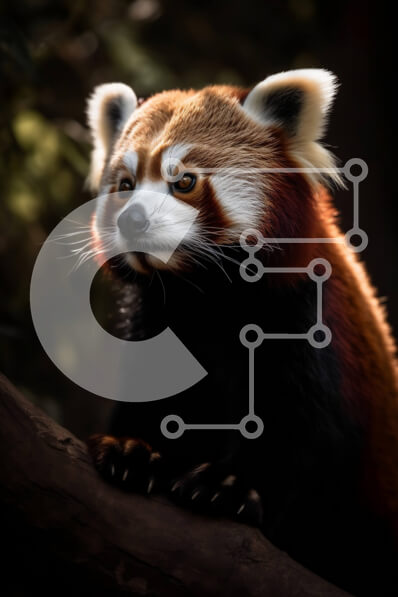 Σετ των 2 Intra Συλλεκτικό Ξύλινο Παζλ Plywood  4mm - Αξιολάτρευτη εικόνα ενός κόκκινου πάντα σε ένα σκοτεινό δάσος Σε Ξύλινο Κουτί - Διαστάσεις: 10x10 cm – 25 κομμάτια