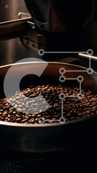 Intra Συλλεκτικό Ξύλινο Παζλ Plywood  4mm - Κοντινή όψη των κόκκων καφέ που ψήνονται στην εστία Σε Ξύλινο Κουτί - Διαστάσεις: 10x10 cm – 25 κομμάτια