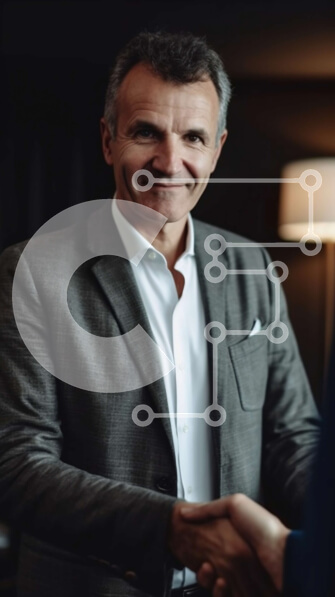 Intra Συλλεκτικό Ξύλινο Παζλ Plywood  4mm - Επιτυχημένη επιχειρηματική αλληλεπίδραση με χειραψία Σε Ξύλινο Κουτί - Διαστάσεις Puzzle: 10x10 cm – 25 κομμάτια