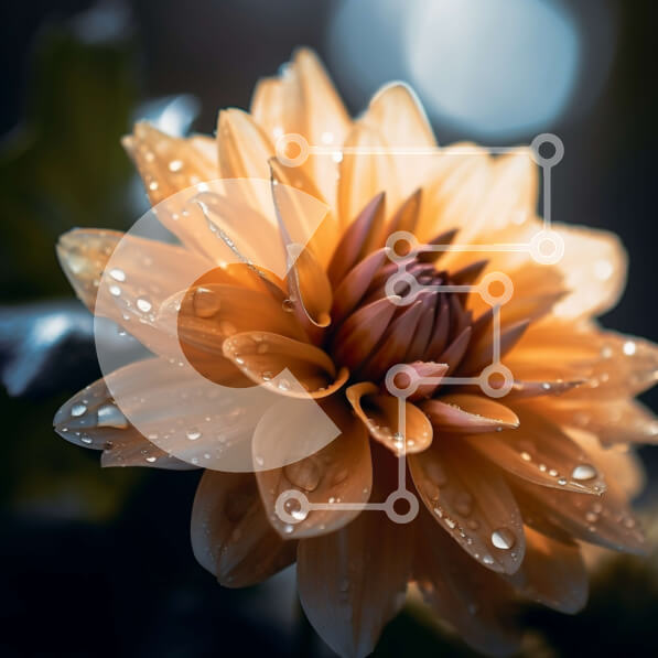 Intra Συλλεκτικό Ξύλινο Παζλ Plywood  4mm - Εκπληκτική κινηματογράφηση σε πρώτο πλάνο ενός κίτρινου λουλουδιού με σταγονίδια νερού στα πέταλα Σε Ξύλινο Κουτί - Διαστάσεις: 10x10 cm – 25 κομμάτια