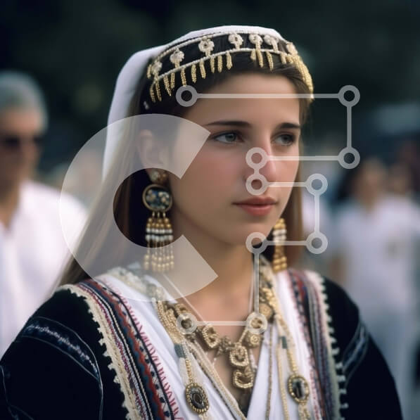 Intra Συλλεκτικό Ξύλινο Παζλ Plywood  4mm - Όμορφη εικόνα μιας γυναίκας με παραδοσιακά ρούχα και κοσμήματα Σε Ξύλινο Κουτί - Διαστάσεις Puzzle: 10x10 cm – 25 κομμάτια