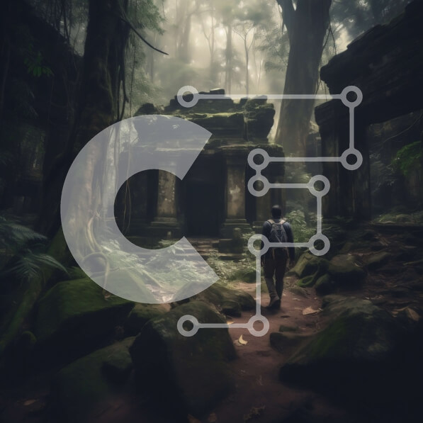 Intra Συλλεκτικό Ξύλινο Παζλ Plywood  4mm - Εξερευνώντας έναν ερειπωμένο ναό στη ζούγκλα Σε Ξύλινο Κουτί - Διαστάσεις Puzzle: 10x10 cm – 25 κομμάτια