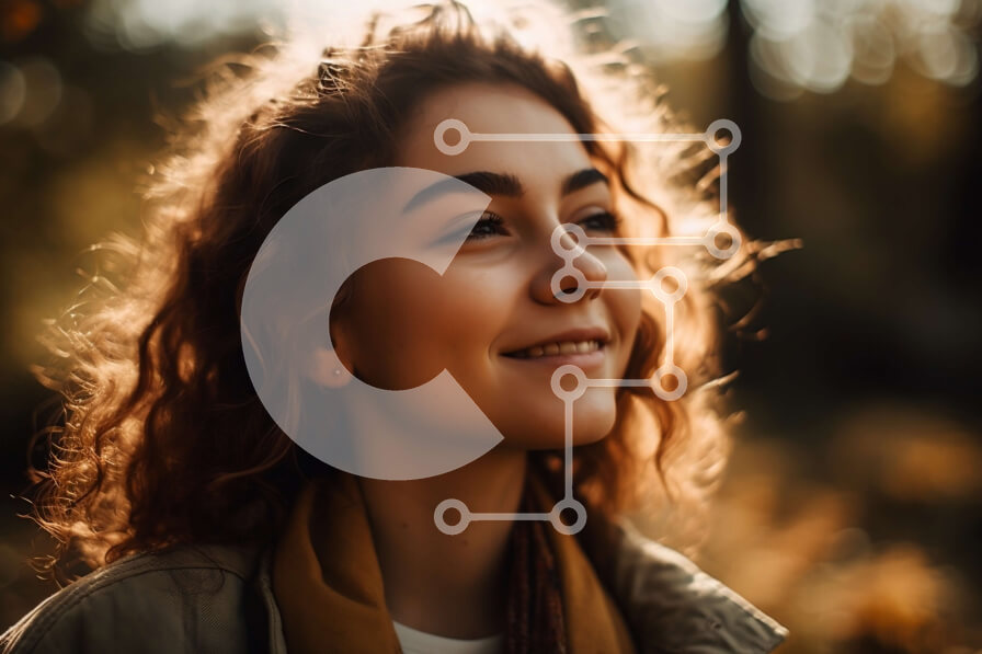 Intra Συλλεκτικό Ξύλινο Παζλ Plywood  4mm - Όμορφη εικόνα μιας κοκκινομάλλας γυναίκας σε ένα δάσος Σε Ξύλινο Κουτί - Διαστάσεις Puzzle: 10x10 cm – 25 κομμάτια