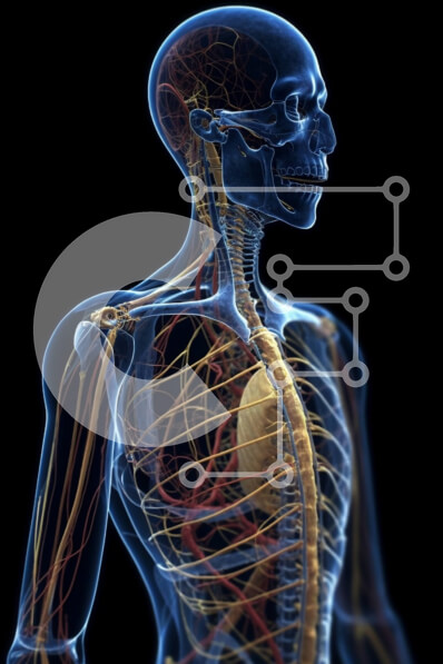 Intra Συλλεκτικό Ξύλινο Παζλ Plywood  4mm - Λεπτομερής τρισδιάστατη απόδοση του ανθρώπινου σώματος με σκελετική δομή, μύες και όργανα Σε Ξύλινο Κουτί - Διαστάσεις Puzzle: 10x10 cm – 25 κομμάτια