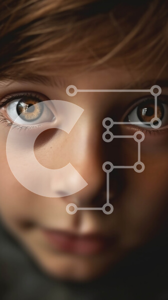 Intra Συλλεκτικό Ξύλινο Παζλ Plywood  4mm - Σοβαρό νεαρό αγόρι με καστανά μάτια - από κοντά Σε Ξύλινο Κουτί - Διαστάσεις Puzzle: 10x10 cm – 25 κομμάτια