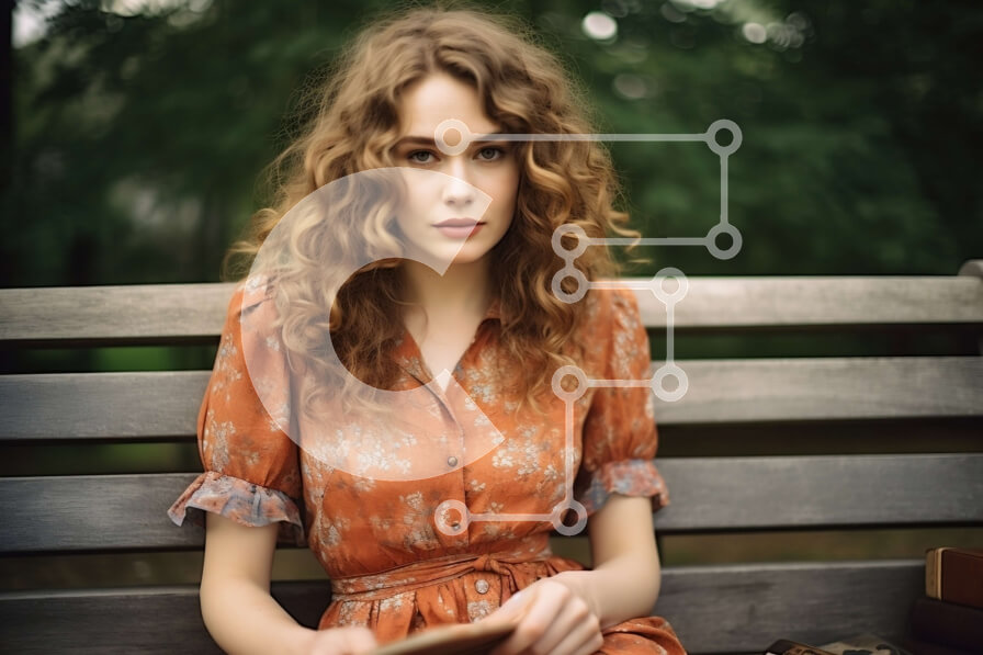 Intra Συλλεκτικό Ξύλινο Παζλ Plywood  4mm - Όμορφη εικόνα μιας γυναίκας που διαβάζει ένα βιβλίο σε έναν ξύλινο πάγκο σε ένα πάρκο Σε Ξύλινο Κουτί - Διαστάσεις Puzzle: 10x10 cm – 25 κομμάτια