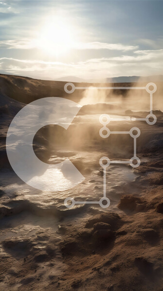 Σετ των 2 Intra Συλλεκτικό Ξύλινο Παζλ Plywood  4mm - Όμορφη εικόνα μιας θερμής πηγής σε ένα ερημικό τοπίο Σε Ξύλινο Κουτί - Διαστάσεις: 10x10 cm – 25 κομμάτια