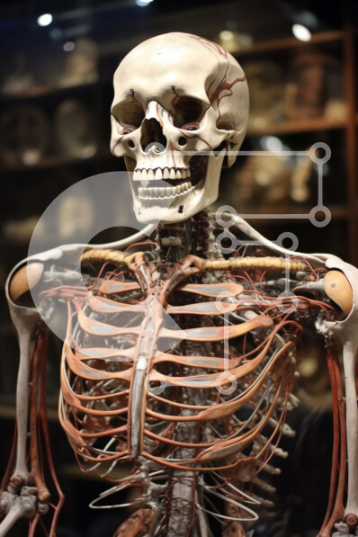 Intra Συλλεκτικό Ξύλινο Παζλ Plywood  4mm - Σκελετός ανθρώπινου σώματος χωρίς δέρμα ή μύες Σε Ξύλινο Κουτί - Διαστάσεις Puzzle: 10x10 cm – 25 κομμάτια