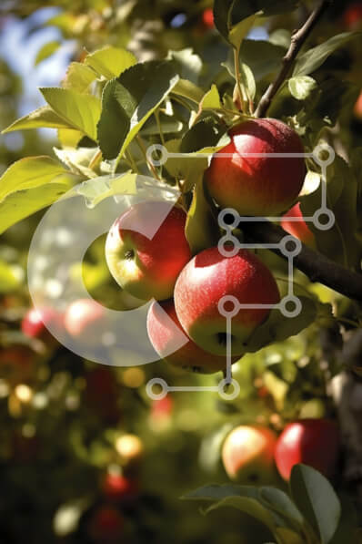 Σετ των 2 Intra Συλλεκτικό Ξύλινο Παζλ Plywood  4mm - Όμορφη εικόνα ενός δέντρου με ώριμα κόκκινα μήλα Σε Ξύλινο Κουτί - Διαστάσεις: 10x10 cm – 25 κομμάτια