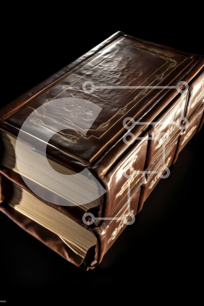 Intra Συλλεκτικό Ξύλινο Παζλ Plywood  4mm - Κομψό καφέ δερμάτινο βιβλίο με περίπλοκα χρυσά σχέδια Σε Ξύλινο Κουτί - Διαστάσεις: 10x10 cm – 25 κομμάτια