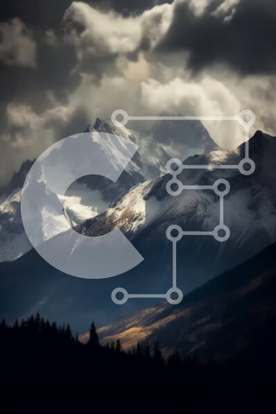 Σετ των 2 Intra Συλλεκτικό Ξύλινο Παζλ Plywood  4mm - Όμορφη εικόνα της χιονισμένης οροσειράς με τα σύννεφα Σε Ξύλινο Κουτί - Διαστάσεις: 10x10 cm – 25 κομμάτια