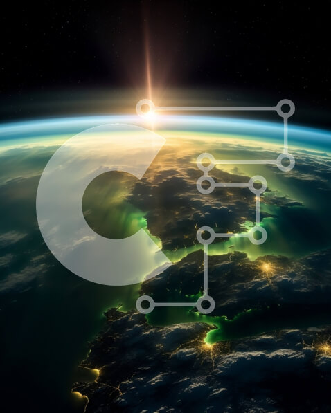 Intra Συλλεκτικό Ξύλινο Παζλ Plywood  4mm - Απίστευτη εικόνα της Γης από το Διάστημα κατά την Ανατολή Σε Ξύλινο Κουτί - Διαστάσεις Puzzle: 10x10 cm – 25 κομμάτια