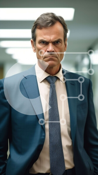 Intra Συλλεκτικό Ξύλινο Παζλ Plywood  4mm - Επαγγελματίας άνδρας που φαίνεται σοβαρός σε έναν διάδρομο Σε Ξύλινο Κουτί - Διαστάσεις Puzzle: 10x10 cm – 25 κομμάτια