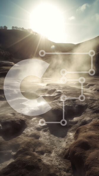 Σετ των 2 Intra Συλλεκτικό Ξύλινο Παζλ Plywood  4mm - Όμορφη εικόνα μιας θερμής πηγής στη μέση ενός άγονου τοπίου Σε Ξύλινο Κουτί - Διαστάσεις: 10x10 cm – 25 κομμάτια