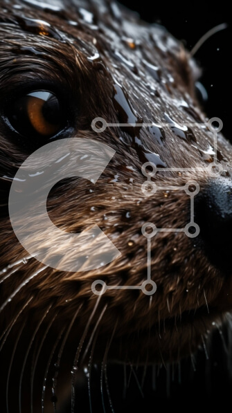 Σετ των 2 Intra Συλλεκτικό Ξύλινο Παζλ Plywood  4mm - Αξιολάτρευτη κοντινή εικόνα του προσώπου μιας ενυδρίδας με σταγόνες νερού στη γούνα Σε Ξύλινο Κουτί - Διαστάσεις: 10x10 cm – 25 κομμάτια