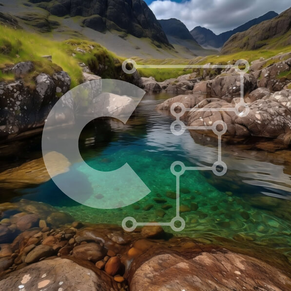 Intra Συλλεκτικό Ξύλινο Παζλ Plywood  4mm - Όμορφη εικόνα μιας γαλήνιας ορεινής λίμνης στα Highlands της Σκωτίας Σε Ξύλινο Κουτί - Διαστάσεις: 10x10 cm – 25 κομμάτια