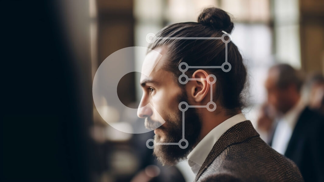 Intra Συλλεκτικό Ξύλινο Παζλ Plywood  4mm - Επαγγελματίας επιχειρηματίας που παρατηρεί το αστικό τοπίο από το παράθυρο Σε Ξύλινο Κουτί - Διαστάσεις Puzzle: 10x10 cm – 25 κομμάτια