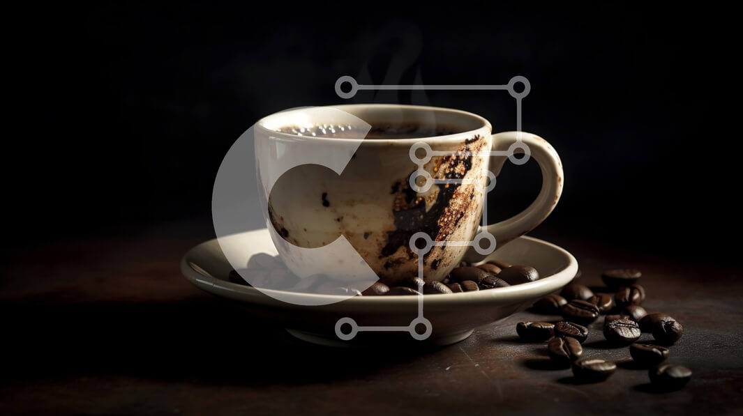 Σετ των 2 Intra Συλλεκτικό Ξύλινο Παζλ Plywood  4mm - Ζεστό και άνετο φλιτζάνι καφέ σε ένα σκοτεινό τραπέζι Σε Ξύλινο Κουτί - Διαστάσεις: 10x10 cm – 25 κομμάτια