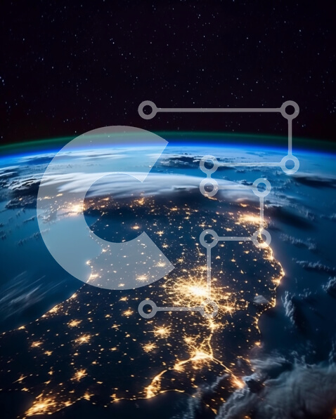 Intra Συλλεκτικό Ξύλινο Παζλ Plywood  4mm - Εκπληκτική εικόνα της Γης τη νύχτα από το διάστημα Σε Ξύλινο Κουτί - Διαστάσεις Puzzle: 10x10 cm – 25 κομμάτια