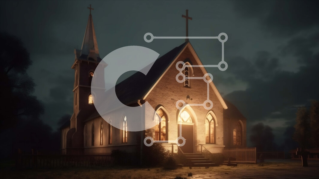 Intra Συλλεκτικό Ξύλινο Παζλ Plywood  4mm - Ανατριχιαστική εκκλησία τη νύχτα με πανσέληνο και βιτρό Σε Ξύλινο Κουτί - Διαστάσεις Puzzle: 10x10 cm – 25 κομμάτια