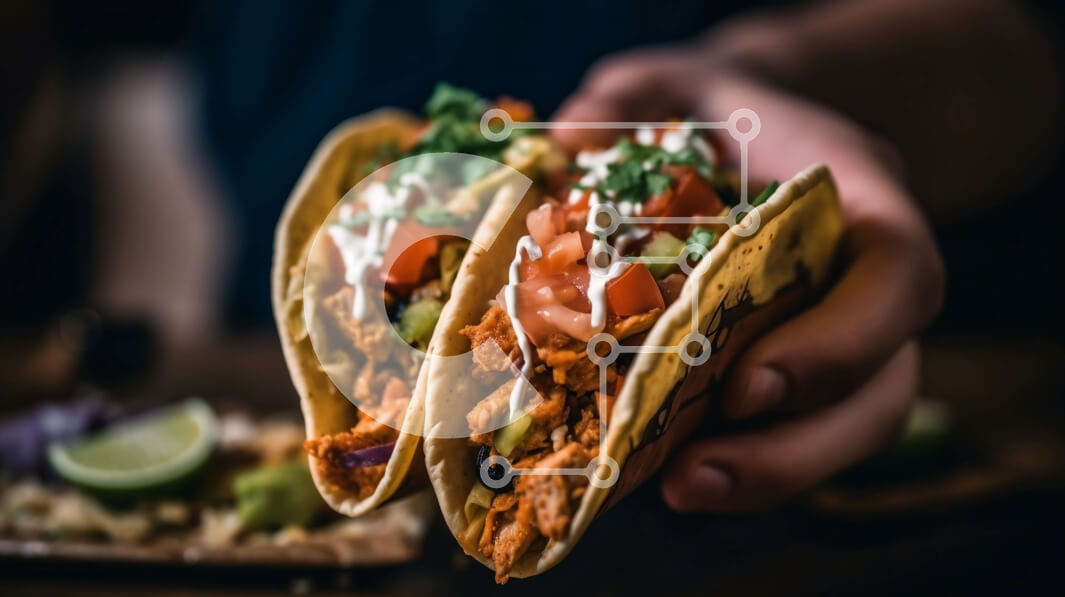 Σετ των 2 Intra Συλλεκτικό Ξύλινο Παζλ Plywood  4mm - Νόστιμα τάκος με γαρνιτούρες κοτόπουλου και βοείου κρέατος Σε Ξύλινο Κουτί - Διαστάσεις: 10x10 cm – 25 κομμάτια