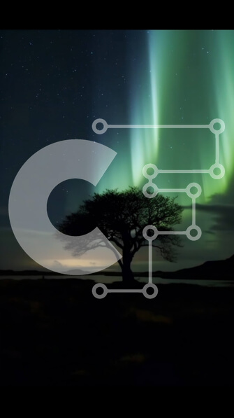 Σετ των 2 Intra Συλλεκτικό Ξύλινο Παζλ Plywood  4mm - Aurora Borealis και ένα μοναχικό δέντρο στην ερημιά Σε Ξύλινο Κουτί - Διαστάσεις: 10x10 cm – 25 κομμάτια