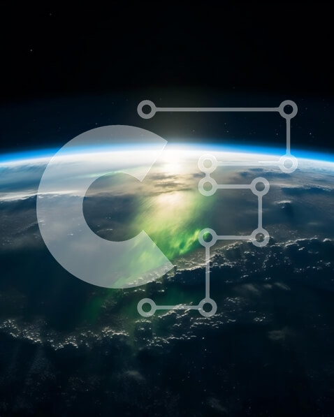 Intra Συλλεκτικό Ξύλινο Παζλ Plywood  4mm - Εκπληκτική θέα της Aurora Borealis από το διάστημα με τη Γη στο βάθος Σε Ξύλινο Κουτί - Διαστάσεις Puzzle: 10x10 cm – 25 κομμάτια